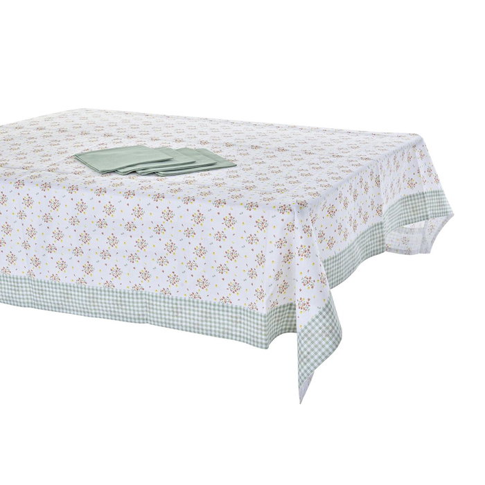 DKD Home Decor Set de 5 Manteles Vichy Sweet Verde en Algodón