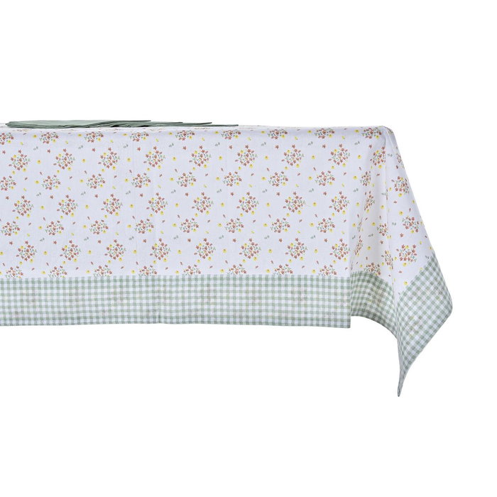 DKD Home Decor Set de 5 Manteles Vichy Sweet Verde en Algodón