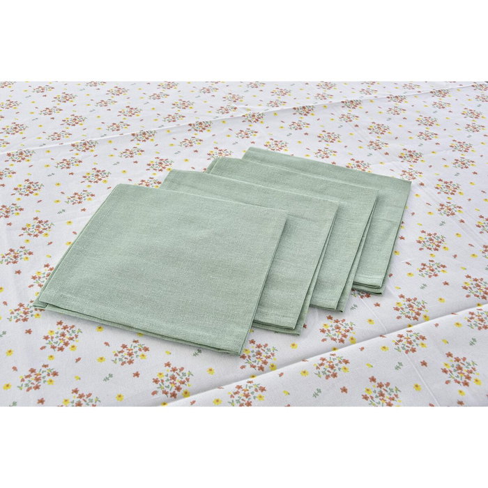DKD Home Decor Set de 5 Manteles Vichy Sweet Verde en Algodón