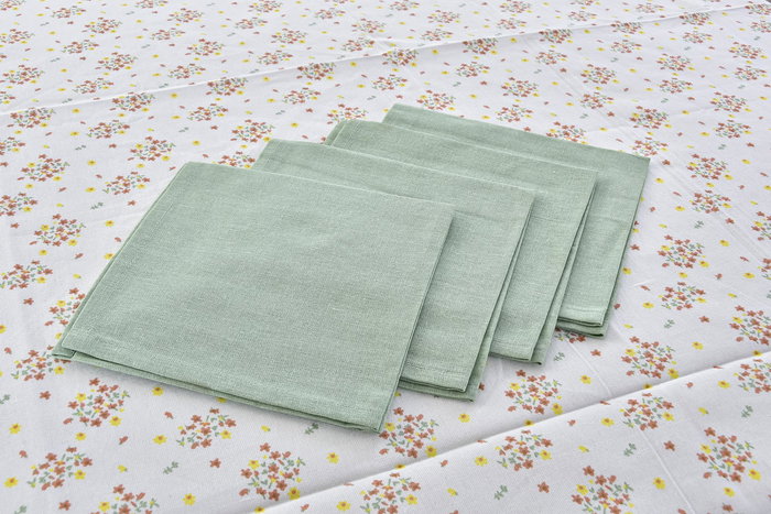 DKD Home Decor Mantel Vichy sweet Shabby Verde 250 x 150 cm Set de 9