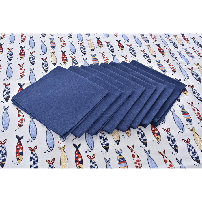 DKD Home Decor Set de 9 Manteles de Algodón Costa Peces 150x250x0,5 cm Surtido de 2 DKD Home Decor Set de 9 Manteles de Algodón Costa Peces 150x250x0,5 cm Surtido de 2