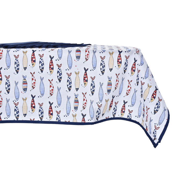 DKD Home Decor Set de 9 Manteles de Algodón Costa Peces 150x250x0,5 cm Surtido de 2 DKD Home Decor Set de 9 Manteles de Algodón Costa Peces 150x250x0,5 cm Surtido de 2