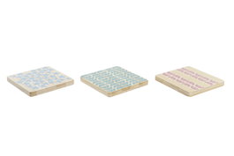 DKD Home Decor Set de 6 Posavasos de Bambú Africa Turquesa