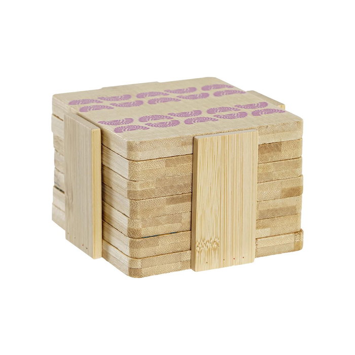 DKD Home Decor Set de 6 Posavasos de Bambú Africa Turquesa