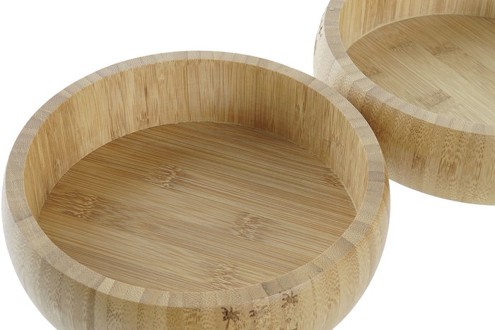 DKD Home Decor Africa gres Ensaladera Natural Bambú 20 x 5 x 20 cm (2 Unidades)