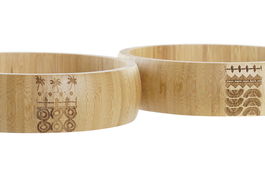 DKD Home Decor Africa gres Ensaladera Natural Bambú 20 x 5 x 20 cm (2 Unidades)