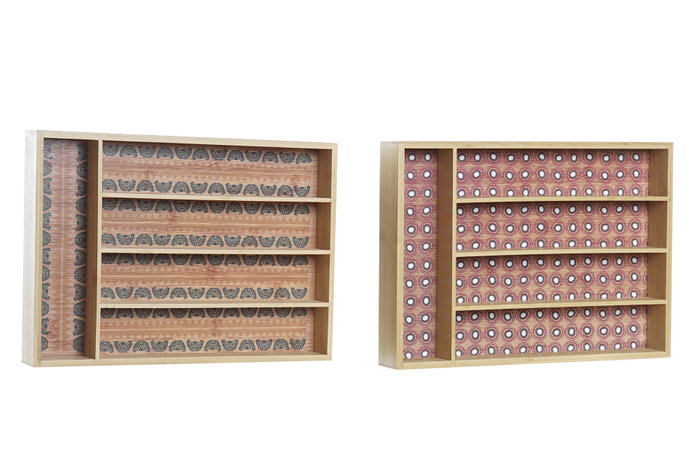 DKD Home Decor Cubertero de Bambú Africa Gres Surtido de 2