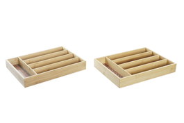DKD Home Decor Cubertero de Bambú Africa Gres Surtido de 2