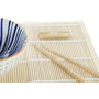 DKD Home Decor Sushi Set 16 piezas de Gres y Bambú Azul