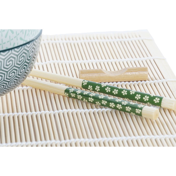 DKD Home Decor Sushi Set 16 Bambú Gres Verde DKD Home Decor Sushi Set 16 Bambú Gres Verde