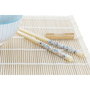 DKD Home Decor Sushi Set 16 piezas de Gres y Bambú Azul