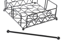 DKD Home Decor Black surewell Servilletero Metal Negro 18 x 7 x 18 cm Cottage