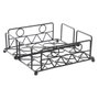 DKD Home Decor Servilletero de Metal Geométrico Negro