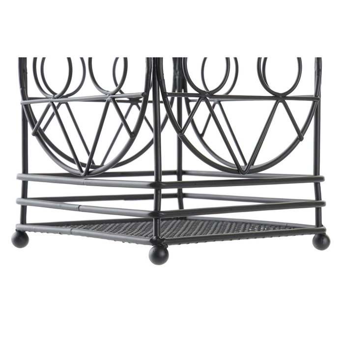 DKD Home Decor Cubertero de Metal Geométrico Negro