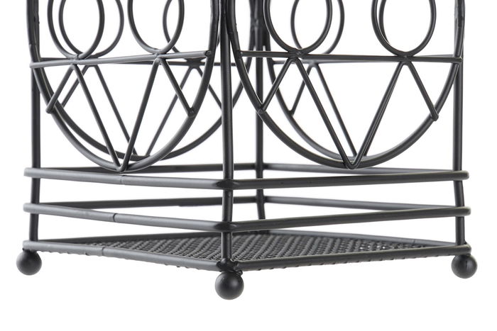 DKD Home Decor Cubertero Cottage Negro Metal 12 x 12 x 20 cm
