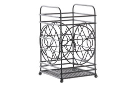 DKD Home Decor Cubertero de Metal Geométrico Negro