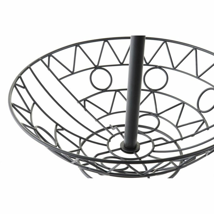 DKD Home Decor Frutero Metálico Geométrico Negro de 3 Pisos DKD Home Decor Frutero Metálico Geométrico Negro de 3 Pisos
