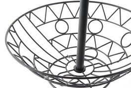 DKD Home Decor Black surewell Frutero Negro Metal Geométrico 3 Pisos Desmontable 28 x 58 x 28 cm