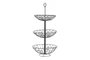 DKD Home Decor Frutero Metálico Geométrico Negro de 3 Pisos