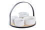 DKD Home Decor Tabla Aperitivo Loft Gres, Bambú, Metal, Negro, Natural, Blanco, Set de 5, 20 x 14 x 20 cm