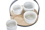 DKD Home Decor Tabla Aperitivo Loft Gres, Bambú, Metal, Negro, Natural, Blanco, Set de 5, 20 x 14 x 20 cm
