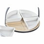 DKD Home Decor Set de 5 Tablas para Aperitivo en Gres, Bambú y Metal, 21,5x21,5x14 cm