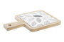 DKD Home Decor Tabla Aperitivo Gres y Bambú Negro Blanco 18 x 12 x 1 cm Apto Microondas y Lavavajillas