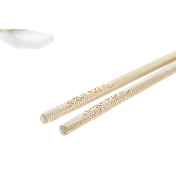 DKD Home Decor Sushi Set 6 Bambú Pizarra 28x9x2 Natural