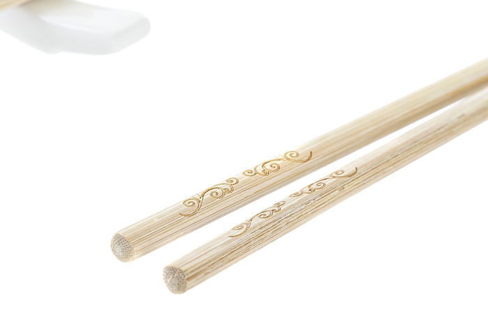 DKD Home Decor Set de 6 Piezas Bandejas Sushi Bambú y Pizarra Natural Negro 9 x 2 x 28 cm