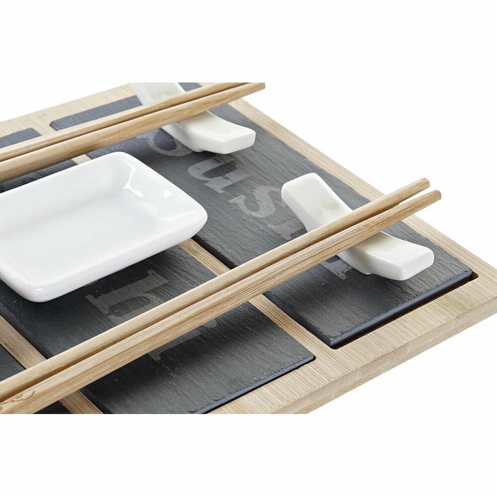 DKD Home Decor Sushi Set 7 Bambú y Pizarra Natural DKD Home Decor Sushi Set 7 Bambú y Pizarra Natural