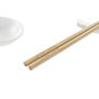 DKD Home Decor Set de Sushi de 12 Piezas en Gres y Bambú Blanco y Natural