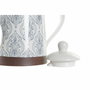 DKD Home Decor Tetera de Gres y Rubberwood Blue Lianfeng con Diseño de Azulejos, 1L