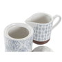 DKD Home Decor Set de 2 Azucareros de Gres Azulejos Azul
