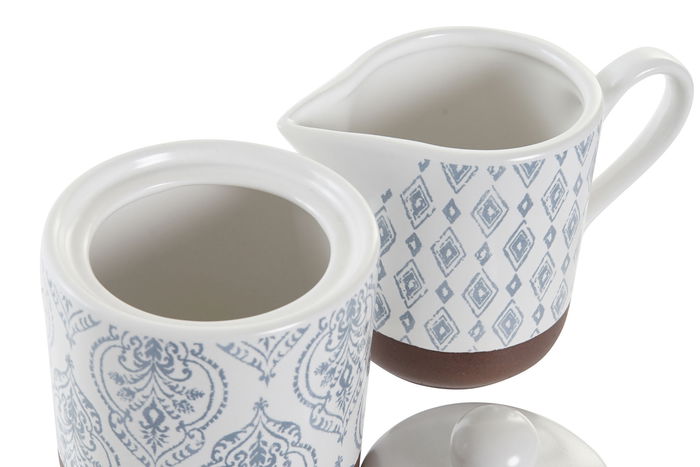 DKD Home Decor Azucarero Árabe Azul Marrón 6.5 x 8 x 12.5 cm Set de 2