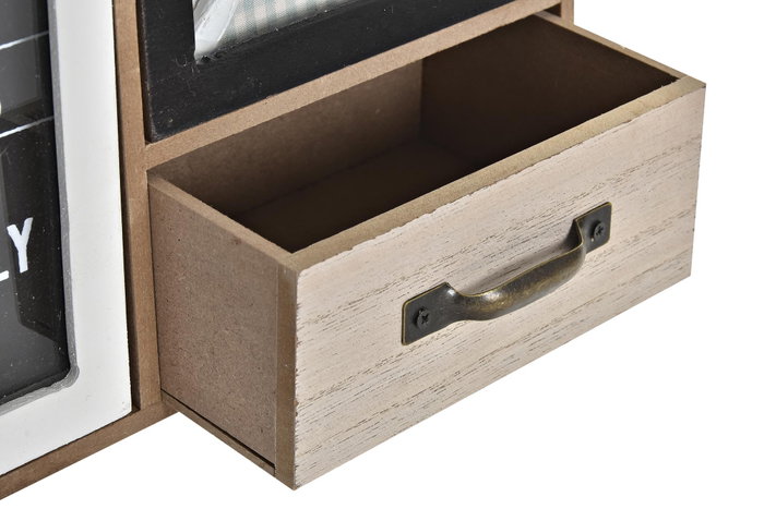 DKD Home Decor Cajonera de 4 Cajones Verde Menta y Café Vichy