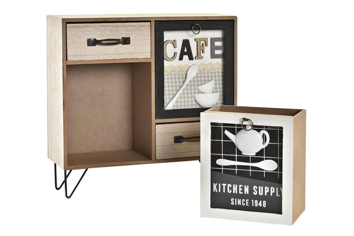 DKD Home Decor Cajonera Verde Menta y Marrón 10 x 29 x 30 cm DKD Home Decor Cajonera Verde Menta y Marrón 10 x 29 x 30 cm