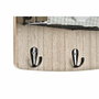 DKD Home Decor Perchero de Pared Madera y Metal Café Vichy