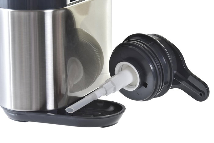 DKD Home Decor Dosificador Organizador ABS Inox Plateado y Negro 13 x 16 x 18 cm