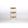 DKD Home Decor Set de 3 Botes de Borosilicato y Bambú 470 ml