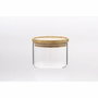 DKD Home Decor Set de 3 Botes de Borosilicato y Bambú 470 ml
