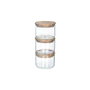 DKD Home Decor Set de 3 Botes de Borosilicato y Bambú 470 ml