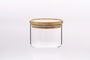 DKD Home Decor Bote Vidrio Borosilicato Bambú Transparente Natural Set 3 Piezas 470ml 10x7.5x10cm