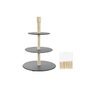 DKD Home Decor Frutero Pizarra y Bambú 28x28x39,5 cm Negro/Natural