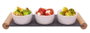 DKD Home Decor Tabla Aperitivo Negro Blanco Gres Pizarra 10 x 5.8 x 33 cm Set de 4