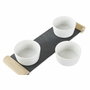 DKD Home Decor Set de 4 Tablas para Aperitivo en Gres Negro Pizarra 33x10x5,8 cm
