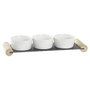 DKD Home Decor Set de 4 Tablas para Aperitivo en Gres Negro Pizarra 33x10x5,8 cm