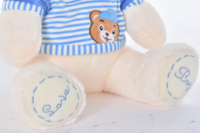 DKD Home Decor Peluche Osito Boy/Girl Azul Rosa Beige 25 x 50 x 25 cm (2 Unidades)