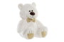 DKD Home Decor Osito Pajarita Peluche Blanco Dorado 30 x 30 x 36 cm