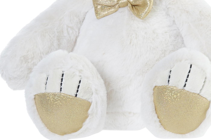 DKD Home Decor Osito Pajarita Peluche Blanco Dorado 30 x 30 x 36 cm DKD Home Decor Osito Pajarita Peluche Blanco Dorado 30 x 30 x 36 cm