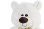 DKD Home Decor Osito Pajarita Peluche Blanco Dorado 30 x 30 x 36 cm